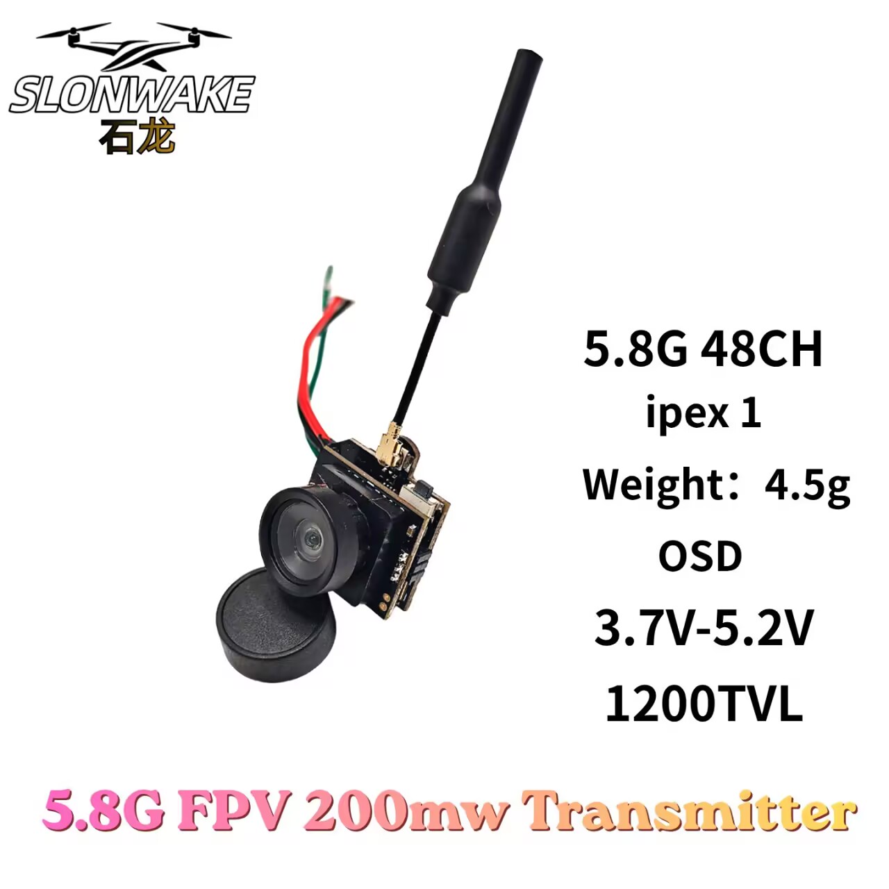 SLONWAKE Kamera Transmisi Vide - Drone Racing Transmitter ulasan dan harga
